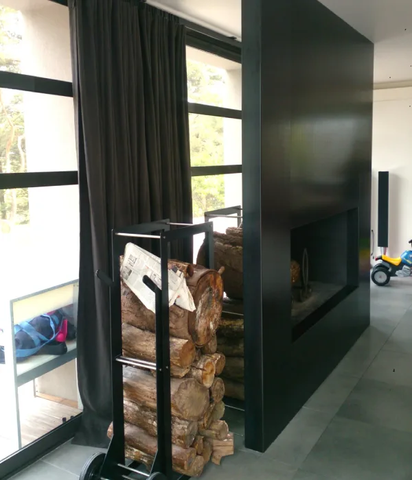 Fabrication cadre de cheminée et supports pour buches en bois